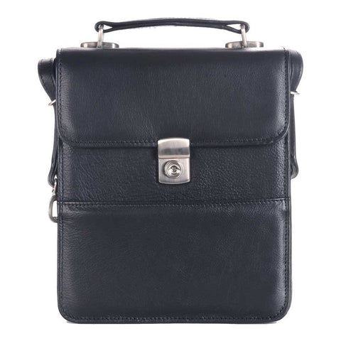 CARTERA DE CUERO DE HOMBRE CON CORREA