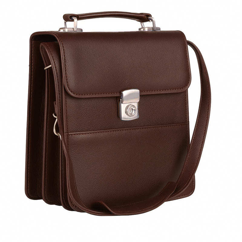 CARTERA DE CUERO DE HOMBRE CON CORREA