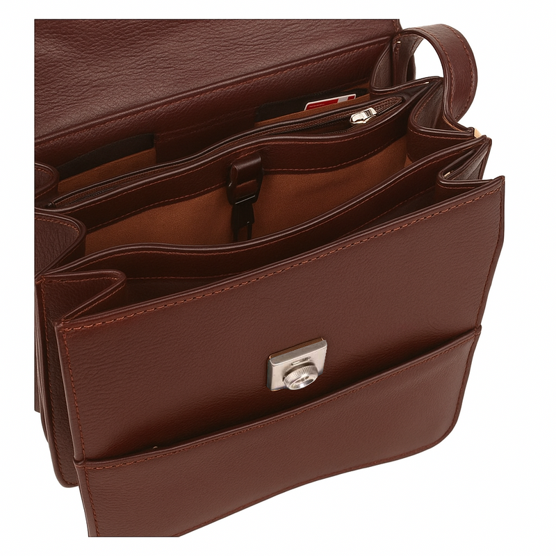 CARTERA DE CUERO DE HOMBRE CON CORREA