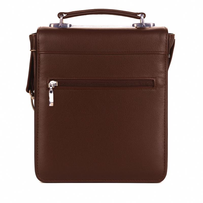 CARTERA DE CUERO DE HOMBRE CON CORREA