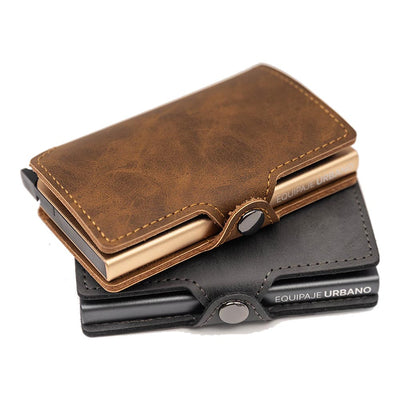 BILLETERA SIMIL CUERO SIMPLE CON CARD SLIDER EQUIPAJE URBANO