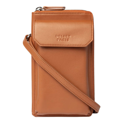 MINI BOLSO CRUZADO DE CUERO CON CIERRE HORIZONTAL 19 cm. LE CUIR