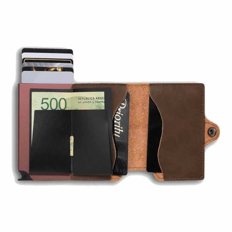 BILLETERA DE CUERO DOBLE VINTAGE